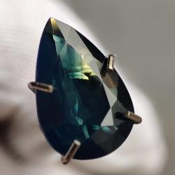1.94Ct Натуральний поліхромний синій Сапфір 10.4*7мм (груша) Відео