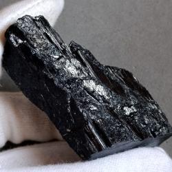 370CT Крупный коллекционный черный Турмалин шерл 66*33мм (без огранки) 