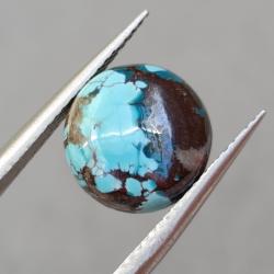 5.5Ct Натуральная Бирюза 11мм круг кабошон (не прессованная) 