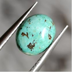 2.72Ct Натуральна Бірюза 10*8мм (не пресована), овал кабошон 