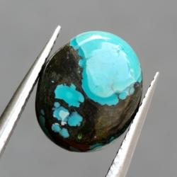 3.9Ct Натуральная голубая Бирюза 12*10мм овал (не прессованная) 