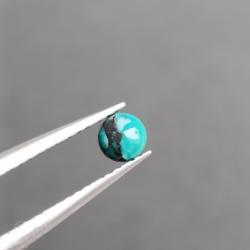 0.19Ct Натуральная Бирюза 4мм круг кабошон (не прессованная) 