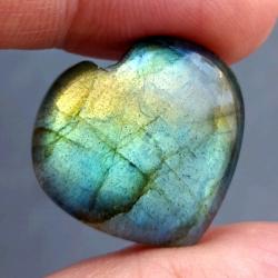 24Ct Натуральний синьо-жовтий лабрадорит 22.5*21.5мм серце