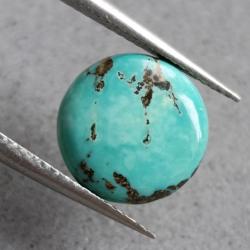 3.6Ct Натуральная Бирюза 12мм круг кабошон (не прессованная) 