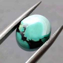 5.5Ct Натуральная Бирюза 12*10мм овал (не прессованная) Видео