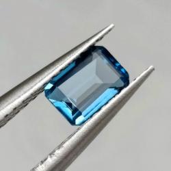 0.75Ct Натуральний London blue топаз 6*4мм октагон