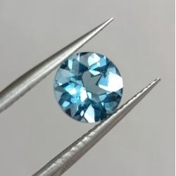 2.3Ct Натуральний Intense Sky blue Топаз 8мм круг 
