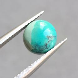 1.76Ct Натуральная Бирюза 8мм круг кабошон (не прессованная) 