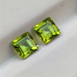 2.8Ct Натуральні хризоліти (перидот) пара 6мм квадрат