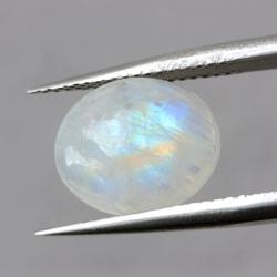 4.75Ct Необработанный радужный лунный камень (Адуляр) овал кабошон 12*10мм 