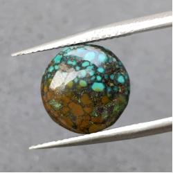 4.97Ct Натуральная Бирюза 11.7мм круг кабошон (не прессованная) 