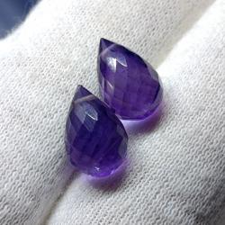 7.5Ct Натуральні аметисти пара 11*7.6мм бріолет