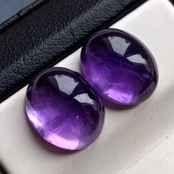 9.9Ct Натуральні аметисти пара 12*10мм овал кабошон 