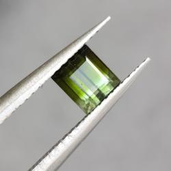 0.8Ct Полихромный черно-зеленый Турмалин 5мм квадрат Видео