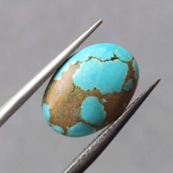 3.75Ct Натуральна Бірюза 14.1*10.1мм (не пресована), овал кабошон 