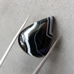 20Ct Натуральний Чорний Агат 26.3*19мм кабошон