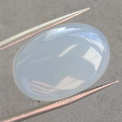 24Ct Серо-голубой дымчатый халцедон кабошон 23.4*16.6мм овал 