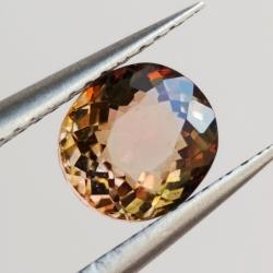 1.4CT Натуральный полихромный Турмалин 7.4*6.7мм (Видео) 