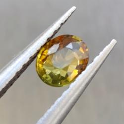 0.41Ct Натуральний Жовтий поліхромний Сапфір 4.8*3.9мм овал Відео 