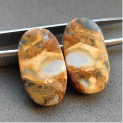 51.1Ct Натуральная Яшма Maligano пара 28*16мм