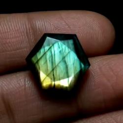 Exclusive! 14Ct Натуральный лабрадорит 16мм круг гексагон