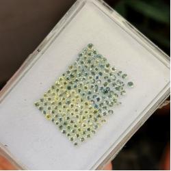 0.024Ct Натуральный зеленый сапфир 1.5мм круг (цена за 1шт) 