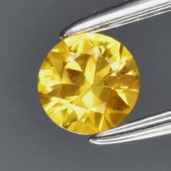 0.29Ct Натуральный Желтый Сапфир 4мм круг Видео