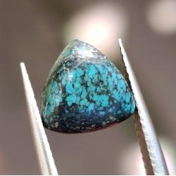3.2Ct Натуральна Бірюза 10*10мм (не пресована) трилліон кабошон 