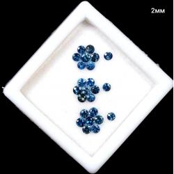 0.048Ct Натуральнв сині поліхромні сапфіри 2.2мм (ціна за 1шт)