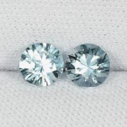 0.25Ct Натуральні блакитні циркони 3.1мм круг (пара)