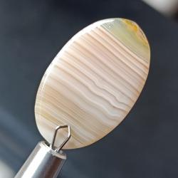 12.8Ct Натуральный полосатый Ботсванский Агат 23.7*14.7мм