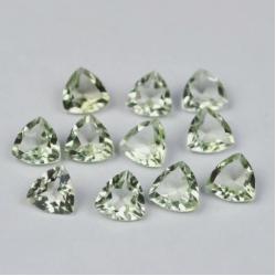 0.7Ct Натуральный зеленый аметист триллион 6мм (цена за 1шт)