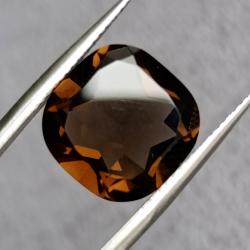 7.1Ct Premium Натуральний Раухтопаз 13мм кушон (подушка) Відео