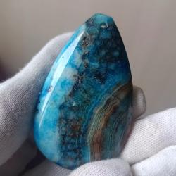 97.7Ct Блакитний Агат камінь-кулон 57*34мм (Ботсвана) 97.7Ct Блакитний Агат камінь-кулон 57*34мм (Ботсвана)
