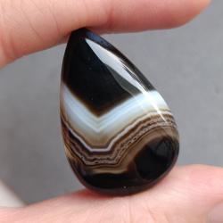 37Ct Натуральный Черный Агат 34*22.3мм груша кабошон