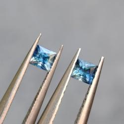 0.29Ct Пара Натуральних синіх сапфірів квадрат 2.7мм