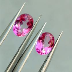 1.82Ct Натуральный розовый топаз 7*5.1мм овал