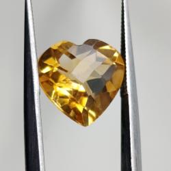 2.3Ct Натуральный золотисто-желтый цитрин 9мм сердце Видео