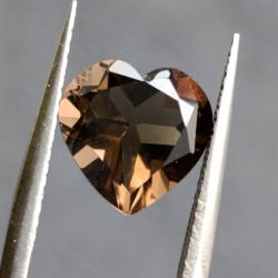 3.2Ct Premium Натуральний Раухтопаз 10мм серце Відео