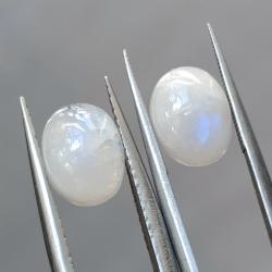5.1Ct Натуральний Місячний камінь (Адуляр) пара 9.2*7.3мм овал кабошон