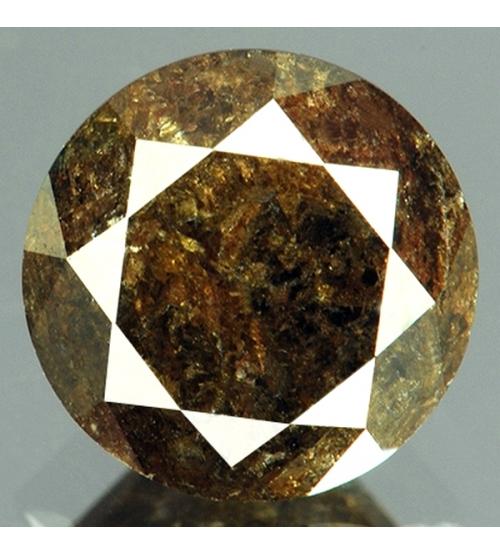 1.5Ct Натуральний сіро-коричневий діамант 6.7мм з Сертифікатом IGR (Dark Grey)