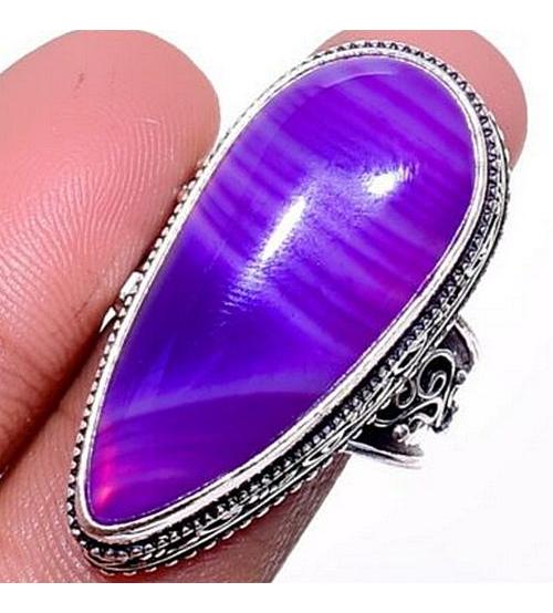 купить кольцо с фиолетовым агатом