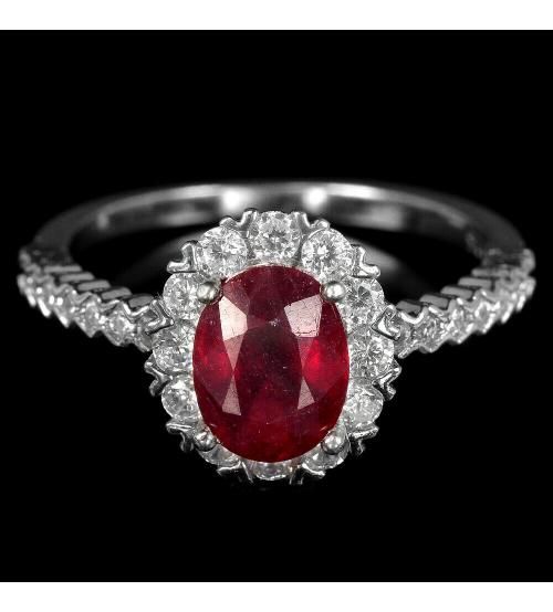 серебряное кольцо с камнем рубин купить в Киеве