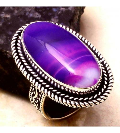 кольцо с фиолетовым агатом купить в Украине