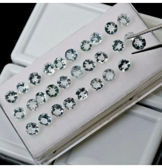 0.21Ct НАТУРАЛЬНЫЙ АКВАМАРИН 3.5мм (КРУГЛАЯ ОГРАНКА)- цена за 1шт
