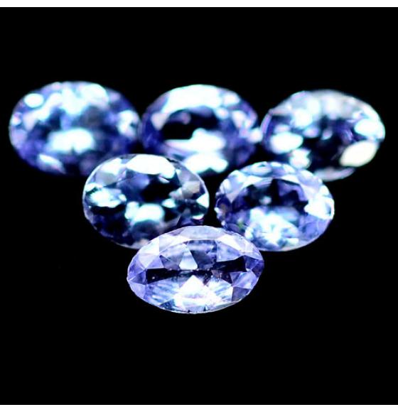 0.22Ct Природный драгоценный камень танзанит 4*3мм овал (цена за 1шт)
