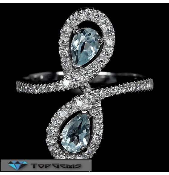 СЕРЕБРЯНОЕ КОЛЬЦО С ТОПАЗАМИ МУЗЫКА ДОЖДЯ 19р