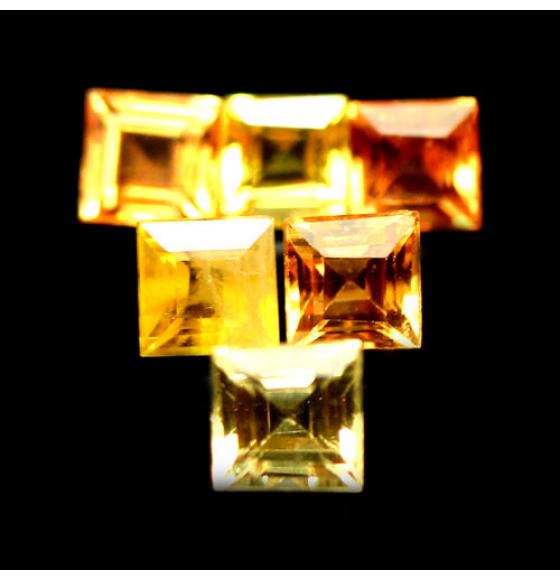0.16Ct НАТУРАЛЬНЫЙ СОНГЕА САПФИР 3*3ММ КВАДРАТ (желтый) - цена за 1шт