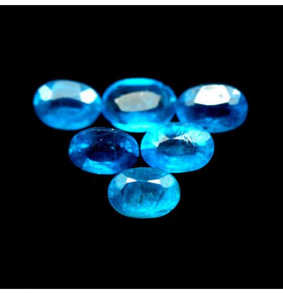0.56Ct НАТУРАЛЬНЫЙ ГОЛУБОЙ НЕОНОВЫЙ АПАТИТ 6*4мм овал - Высокое качество. Доставка по Украине.