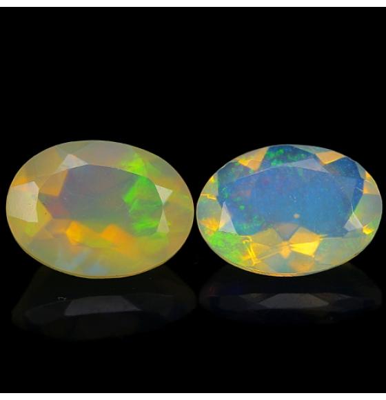 0.88Ct НАТУРАЛЬНЫЙ ЭФИОПСКИЙ ОПАЛ (пара 7*5мм овал) - Высокое качество. Доставка по Украине.